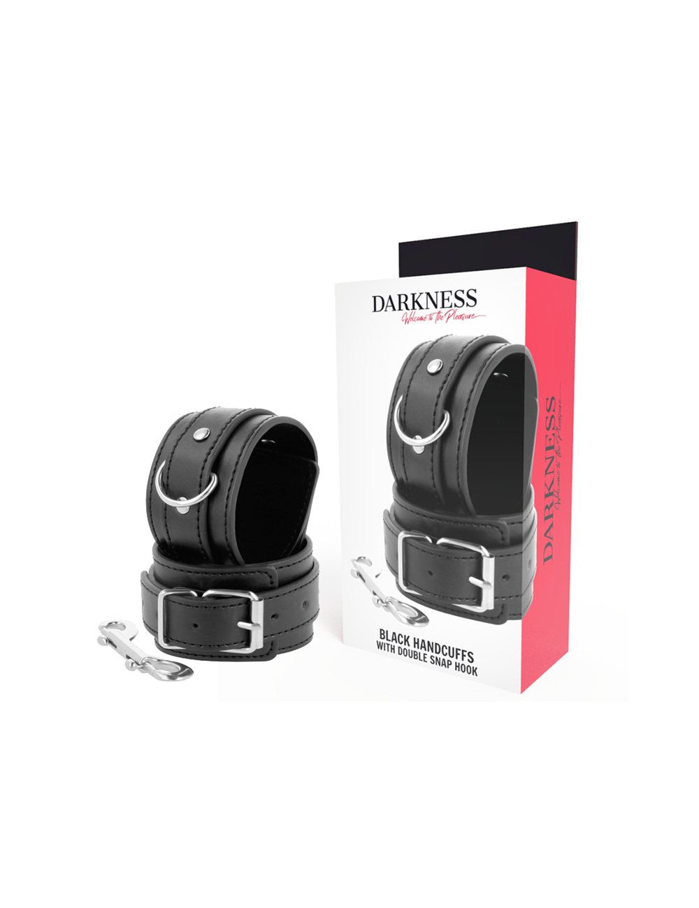 DARKNESS - BLACK ADJUSTABLE HANDCUFFS WITH DOUBLE REINFORCEMENT TAPE DARKNESS - BLACK ADJUSTABLE HANDCUFFS WITH DOUBLE REINFORCEMENT TAPE