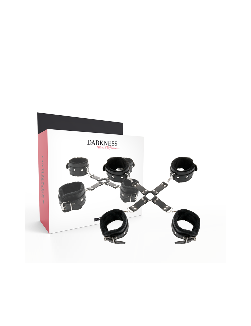 DARKNESS - LEATHER HANDCUFFS FOR FOOT AND HANDS BLACK