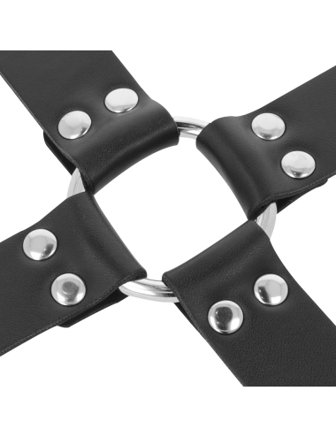 DARKNESS - LEATHER HANDCUFFS FOR FOOT AND HANDS BLACK