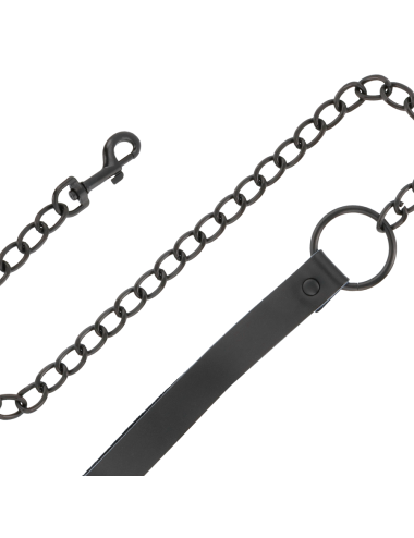DARKNESS - BLACK LEATHER HANDCUFFS AND COLLAR