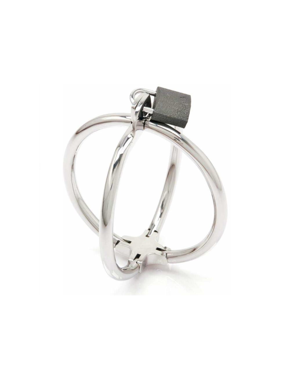 METAL HARD - CRISS CROSS HANDCUFF STAINLESS STEEL RESTRAINTS