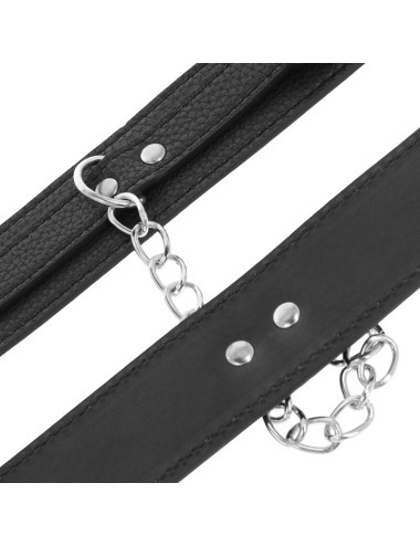 DARKNESS - BLACK TEXTURED LEATHER HANDCUFFS