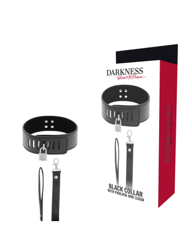 DARKNESS - BDSM COLLAR WITH BLACK LOCK