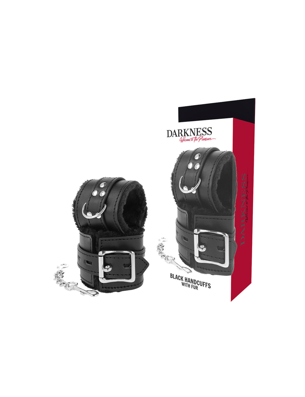 DARKNESS - BLACK LINED BDSM HANDCUFFS DARKNESS - BLACK LINED BDSM HANDCUFFS