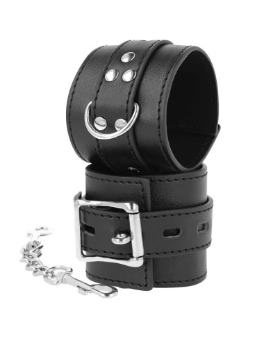 DARKNESS - BLACK LEATHER HANDCUFFS