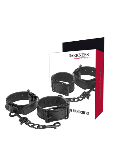 DARKNESS - WIDE THIN TEXTURED HANDCUFFS