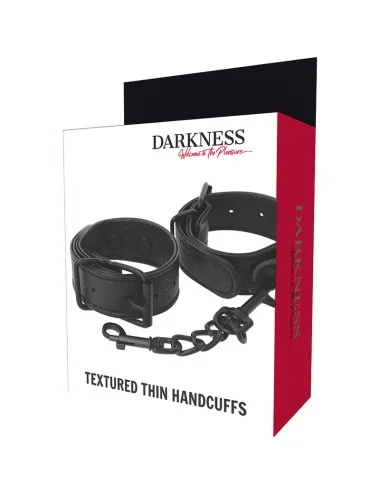 DARKNESS - WIDE THIN TEXTURED HANDCUFFS