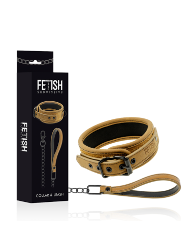 FETISH SUBMISSIVE ORIGEN - NEOPRENE LINED NECKLACE WITH CHAIN