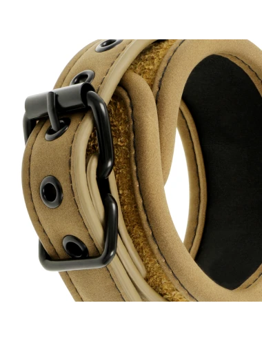 FETISH SUBMISSIVE ORIGEN - VEGAN LEATHER HANDCUFFS WITH NEOPRENE LINING