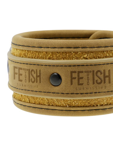 FETISH SUBMISSIVE ORIGEN - VEGAN LEATHER HANDCUFFS WITH NEOPRENE LINING