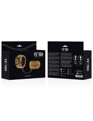 FETISH SUBMISSIVE ORIGEN - VEGAN LEATHER HANDCUFFS WITH NEOPRENE LINING
