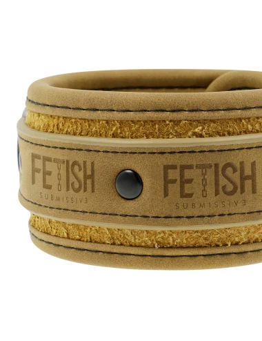 FETISH SUBMISSIVE ORIGEN - VEGAN LEATHER ANKLE CUFFS WITH NEOPRENE LINING
