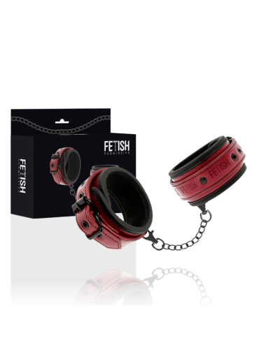 FETISH SUBMISSIVE DARK ROOM - VEGAN LEATHER HANDCUFFS WITH NEOPRENE LINING