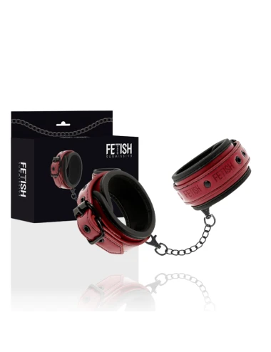 FETISH SUBMISSIVE DARK ROOM - VEGAN LEATHER HANDCUFFS WITH NEOPRENE LINING