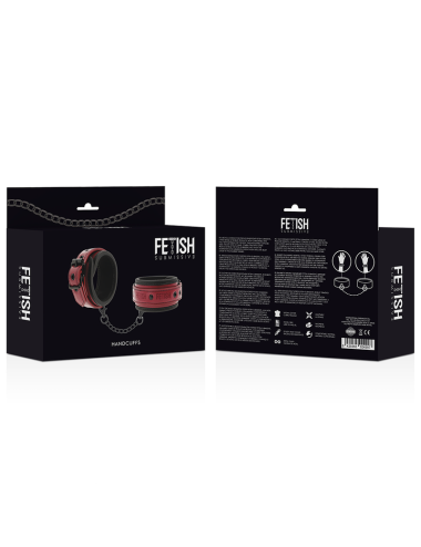 FETISH SUBMISSIVE DARK ROOM - VEGAN LEATHER HANDCUFFS WITH NEOPRENE LINING