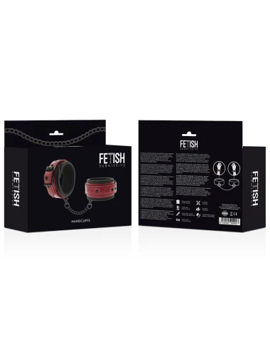 FETISH SUBMISSIVE DARK ROOM - VEGAN LEATHER HANDCUFFS WITH NEOPRENE LINING