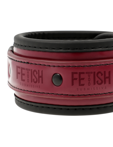 FETISH SUBMISSIVE DARK ROOM - VEGAN LEATHER ANKLE HANDCUFFS WITH NEOPRENE LINING