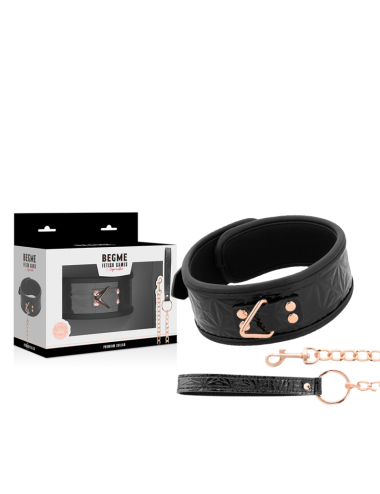 BEGME - BLACK EDITION PREMIUM VEGAN LEATHER COLLAR WITH NEOPRENE LINING