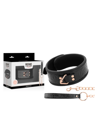 BEGME - BLACK EDITION PREMIUM VEGAN LEATHER COLLAR WITH NEOPRENE LINING