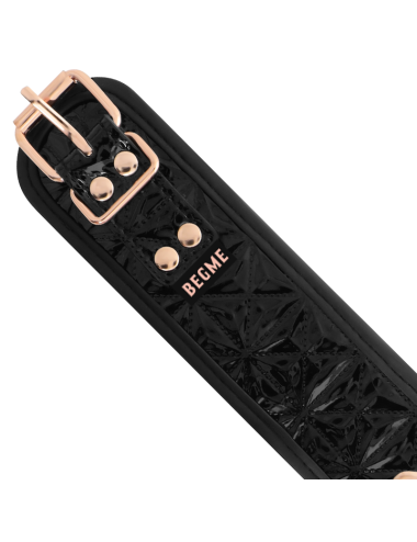BEGME - BLACK EDITION PREMIUM VEGAN LEATHER COLLAR WITH NEOPRENE LINING