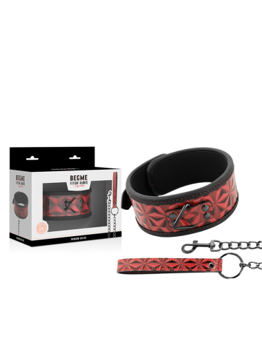BEGME - RED EDITION PREMIUM VEGAN LEATHER COLLAR WITH NEOPRENE LINING