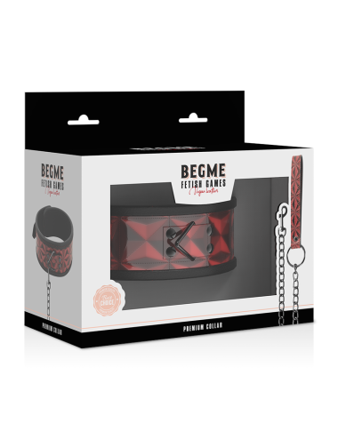 BEGME - RED EDITION PREMIUM VEGAN LEATHER COLLAR WITH NEOPRENE LINING