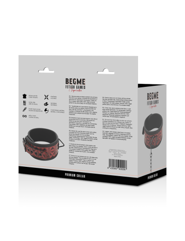 BEGME - RED EDITION PREMIUM VEGAN LEATHER COLLAR WITH NEOPRENE LINING