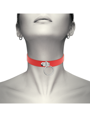 COQUETTE CHIC DESIRE - RED VEGAN LEATHER NECKLACE WOMAN FETISH ACCESSORY