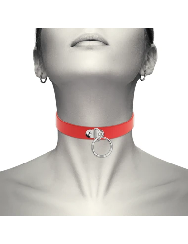 COQUETTE CHIC DESIRE - RED VEGAN LEATHER NECKLACE WOMAN FETISH ACCESSORY