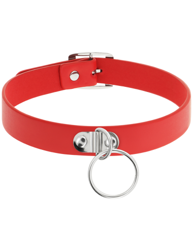 COQUETTE CHIC DESIRE - RED VEGAN LEATHER NECKLACE WOMAN FETISH ACCESSORY