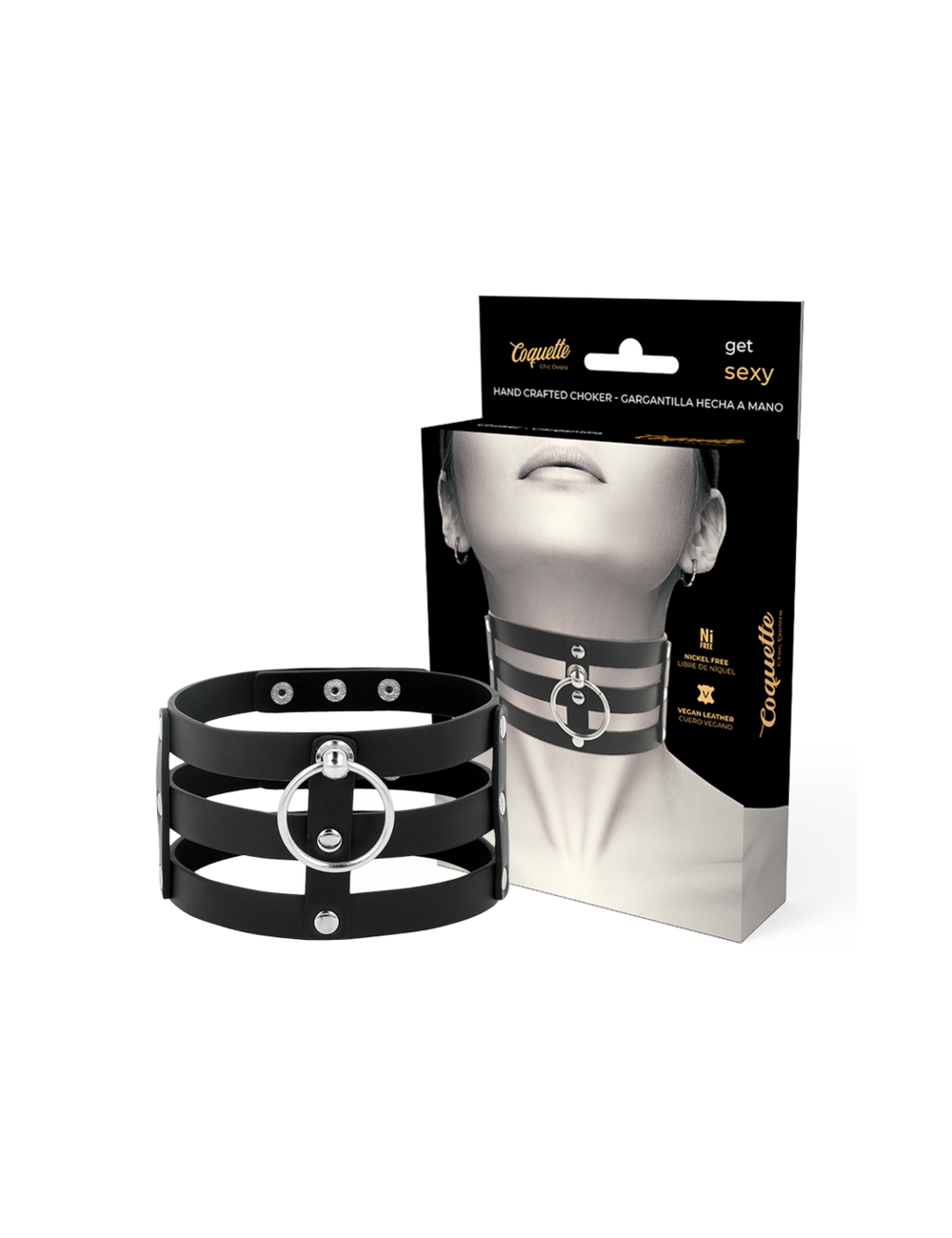 COQUETTE CHIC DESIRE - FETISH STYLE VEGAN LEATHER CHOKER