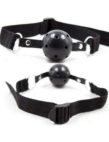 OHMAMA FETISH BLACK FABRIC BREATHABLE BALL GAG