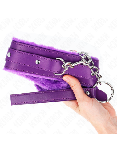 KINK - COLLAR WITH LEASH 65 CM WITH RESTRICTIONS PURPLE 36-42 CM X 5.5 CM