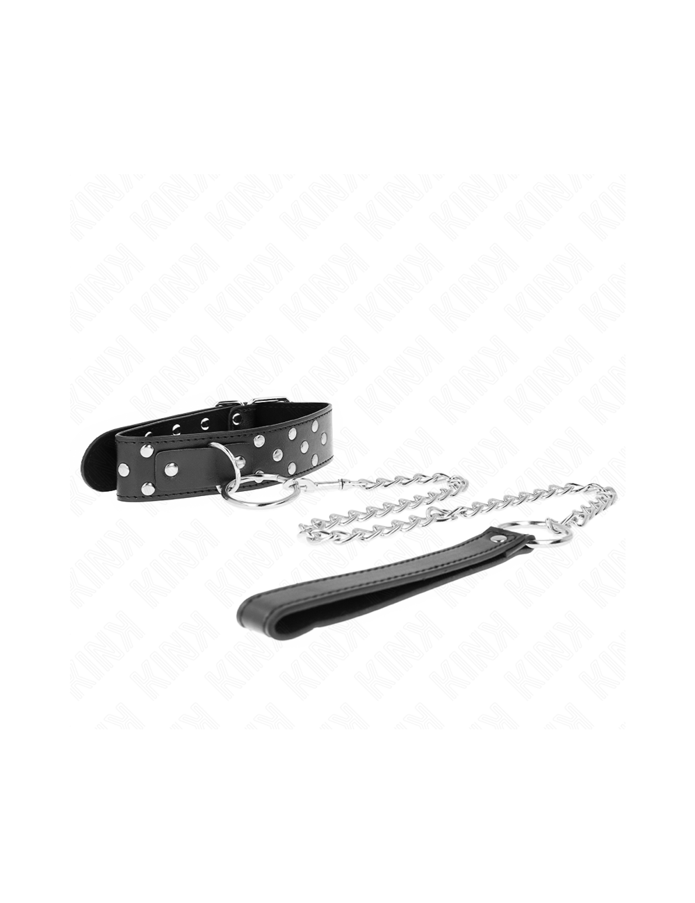 KINK - RING RIVET STRAP NECKLACE WITH BELT 65 CM BLACK ADJUSTABLE 36-50 CM X 3.8 CM