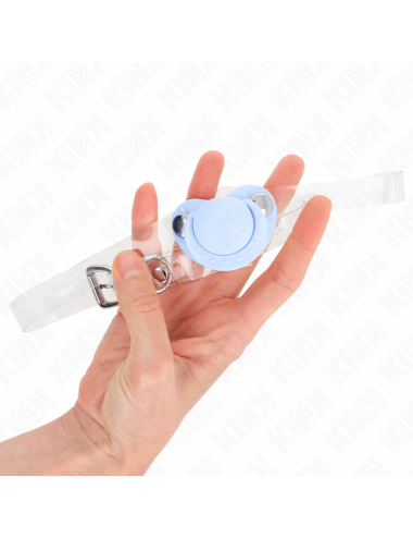 KINK - LIGHT BLUE PACIFIER SHAPED GAG 5.5 x 4 CM ADJUSTABLE 43-60 CM