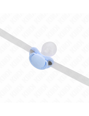 KINK - LIGHT BLUE PACIFIER SHAPED GAG 5.5 x 4 CM ADJUSTABLE 43-60 CM