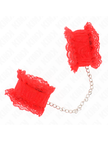 KINK - LACE ELASTIC WRIST RESTRAINTS RED