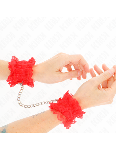 KINK - LACE ELASTIC WRIST RESTRAINTS RED