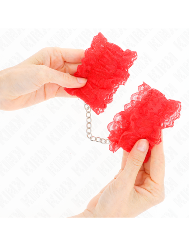 KINK - LACE ELASTIC WRIST RESTRAINTS RED