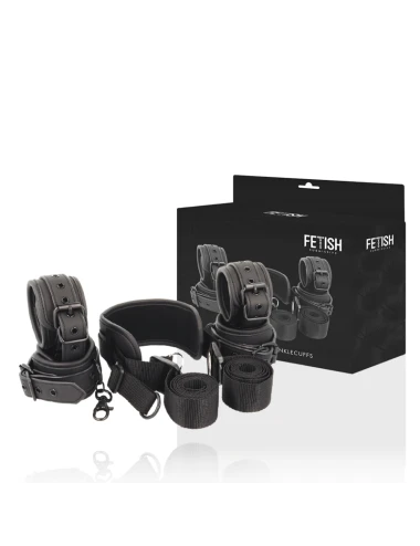 FETISH SUBMISSIVE - MASTER POSITION WITH 4 NOPRENE-LINED HANDCUFFS