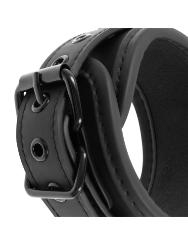 FETISH SUBMISSIVE - MASTER POSITION WITH 4 NOPRENE-LINED HANDCUFFS