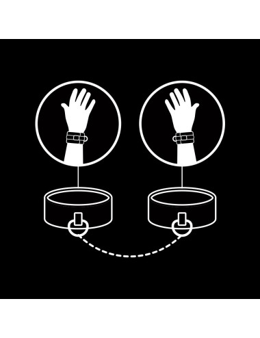 FETISH SUBMISSIVE - VEGAN LEATHER HANDCUFFS WITH NOPRENE LINING