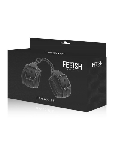 FETISH SUBMISSIVE - VEGAN LEATHER HANDCUFFS WITH NOPRENE LINING