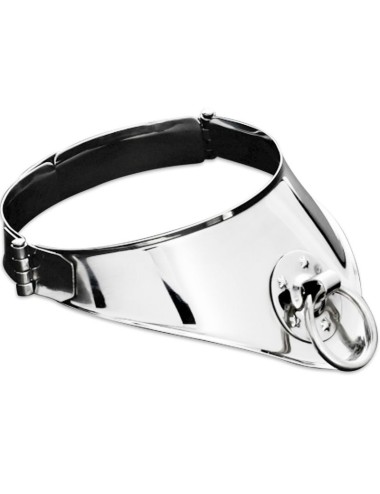METAL HARD - RESTRAINT COLLAR WITH RING AND PADLOCK 12.5 CM