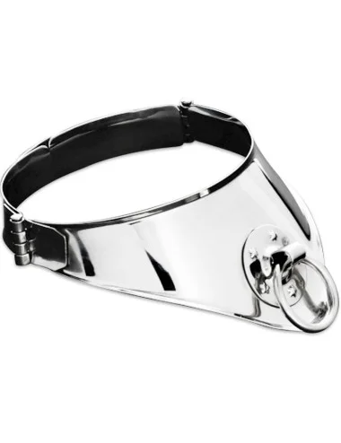METAL HARD - RESTRAINT COLLAR WITH RING AND PADLOCK 12.5 CM