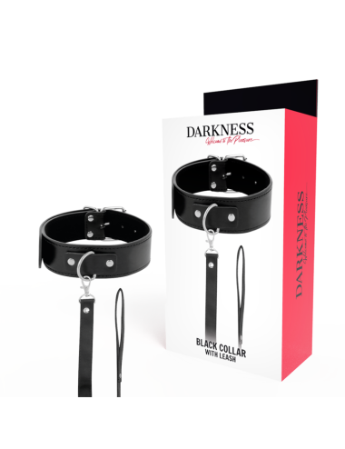 DARKNESS - POSTURE NECKLACE WITH LEATHER CHAIN