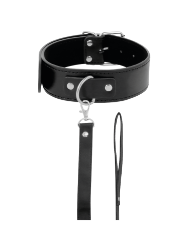 DARKNESS - POSTURE NECKLACE WITH LEATHER CHAIN