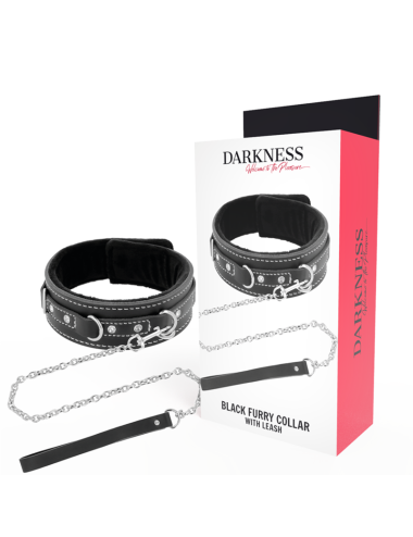 DARKNESS - HIGH QUALITY LEATHER NECKLACE WITH LEASH