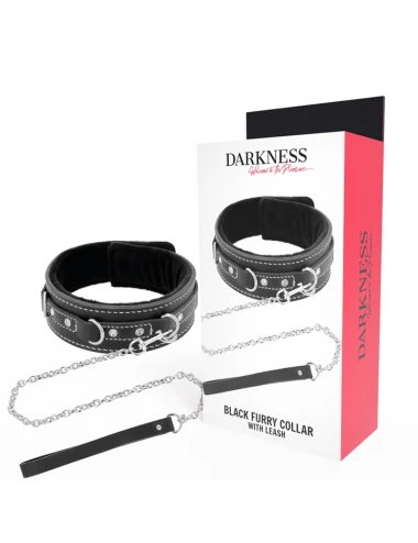 DARKNESS - HIGH QUALITY LEATHER NECKLACE WITH LEASH