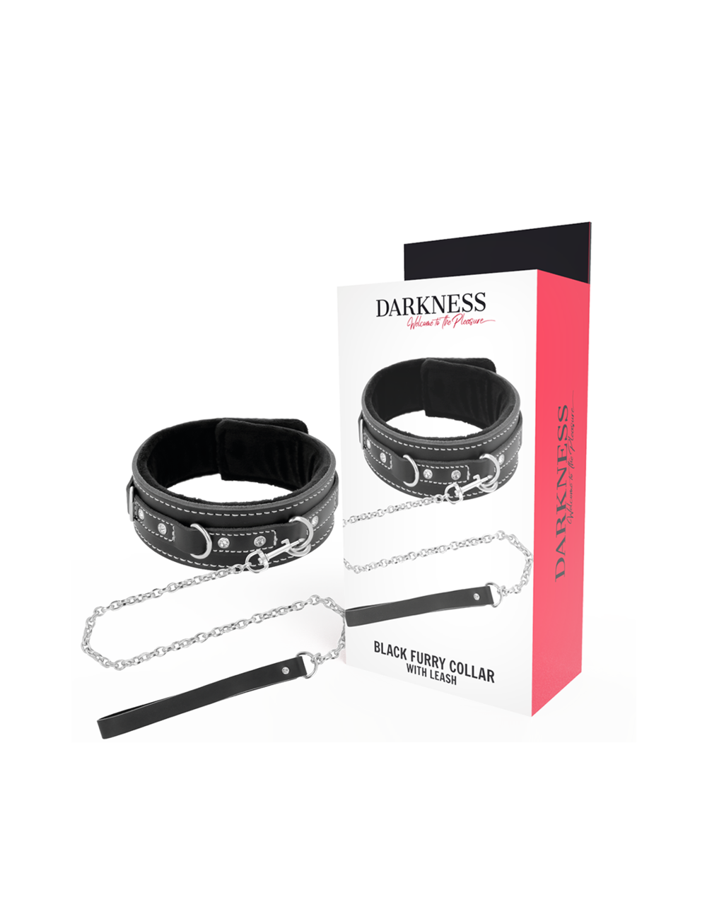 DARKNESS - HIGH QUALITY LEATHER NECKLACE WITH LEASH